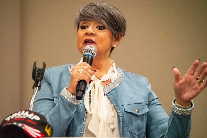 Nye County sheriff candidate Diane Sauter spoke about her election bid at a Nye County Republic ...