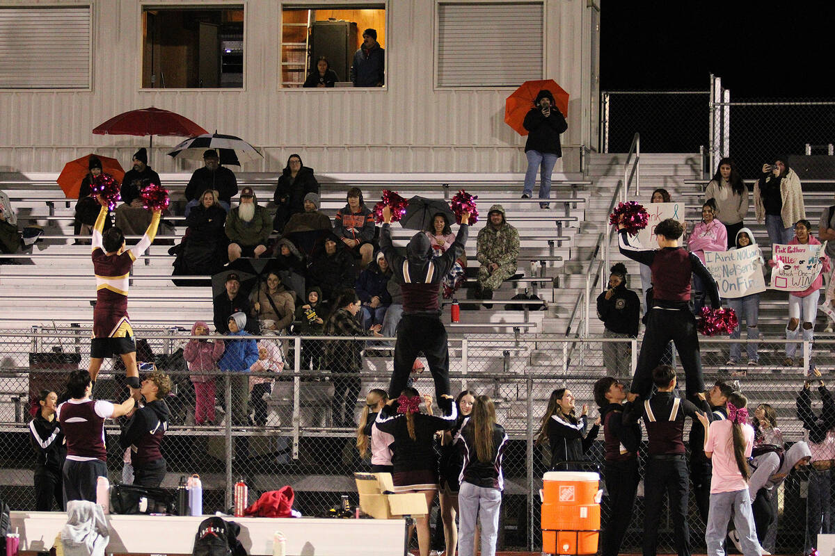 Coached by the cheer squad, various varsity male athletes from the fall dressed up in cheer gea ...