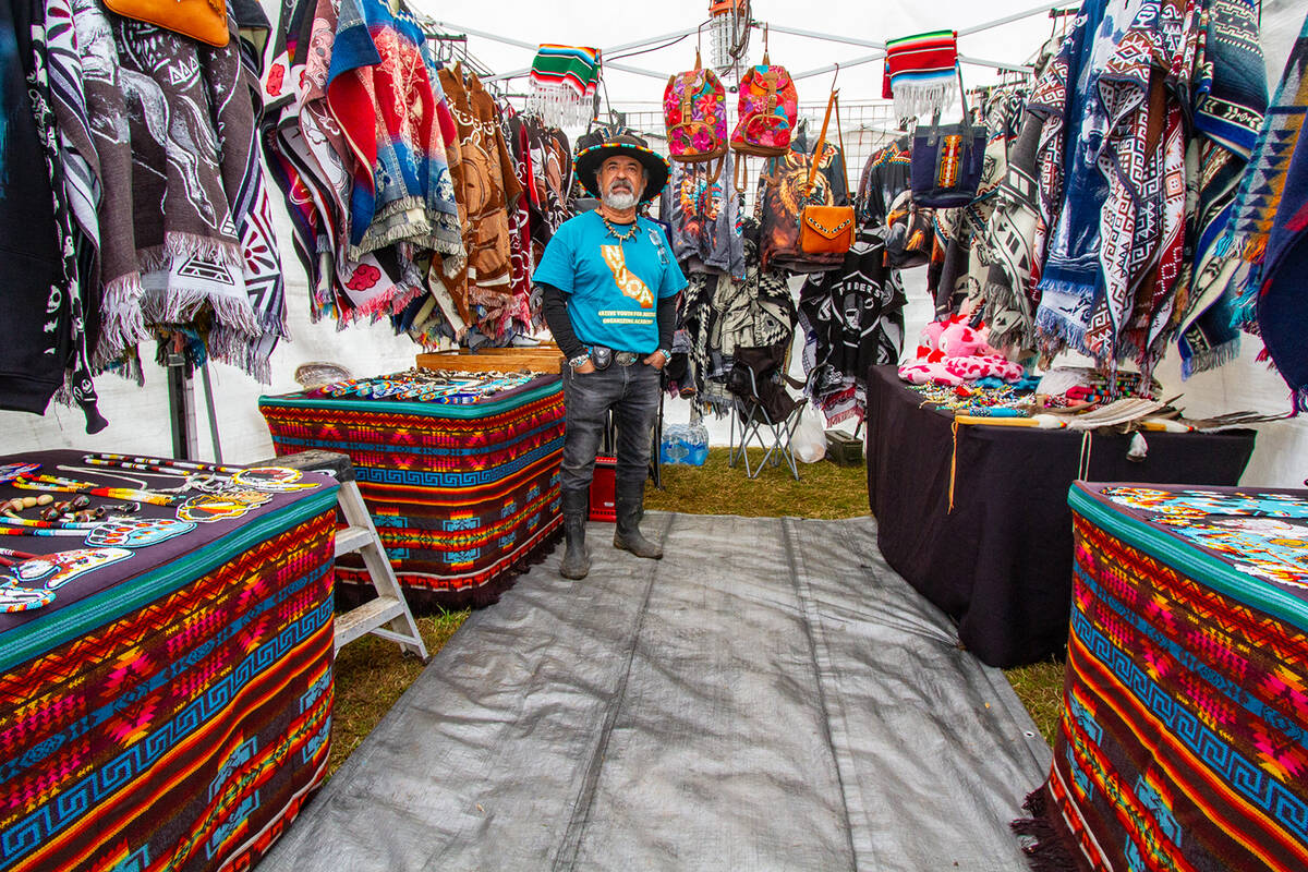 Attendees visited and bought goods from the powwow's 39 different Native American and Indigenou ...