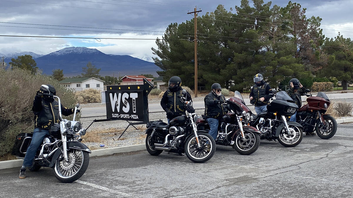 A group of motorcycle riders arrives at Wild Side Tavern the morning of Nov. 22 for the Bikers ...