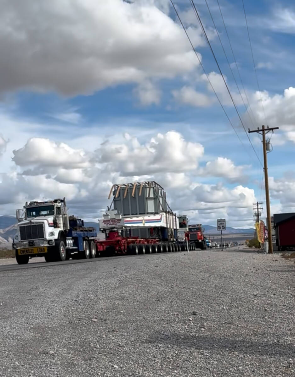 On Monday, Nov. 17, a semi-truck towing a large transformer upon a trailer labeled "oversized l ...
