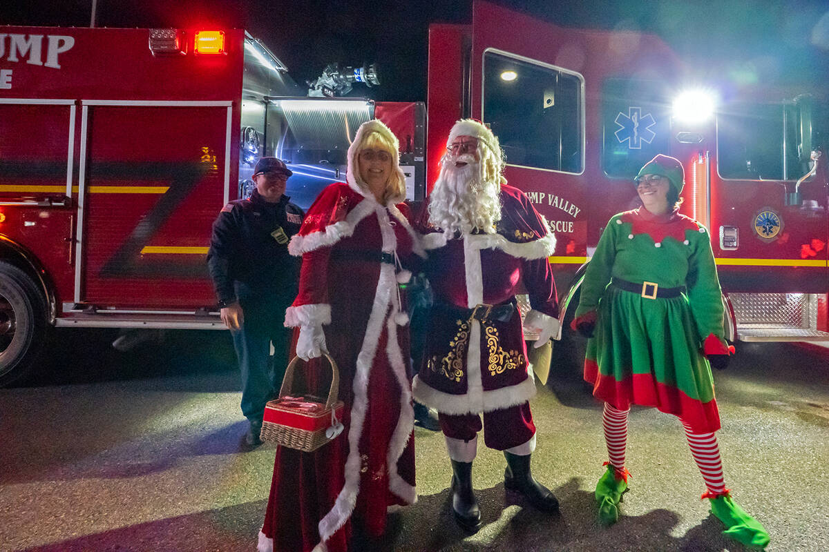 Santa and Mrs. Claus arrived to the Community Christmas Tree Lighting in style, escorted by mem ...