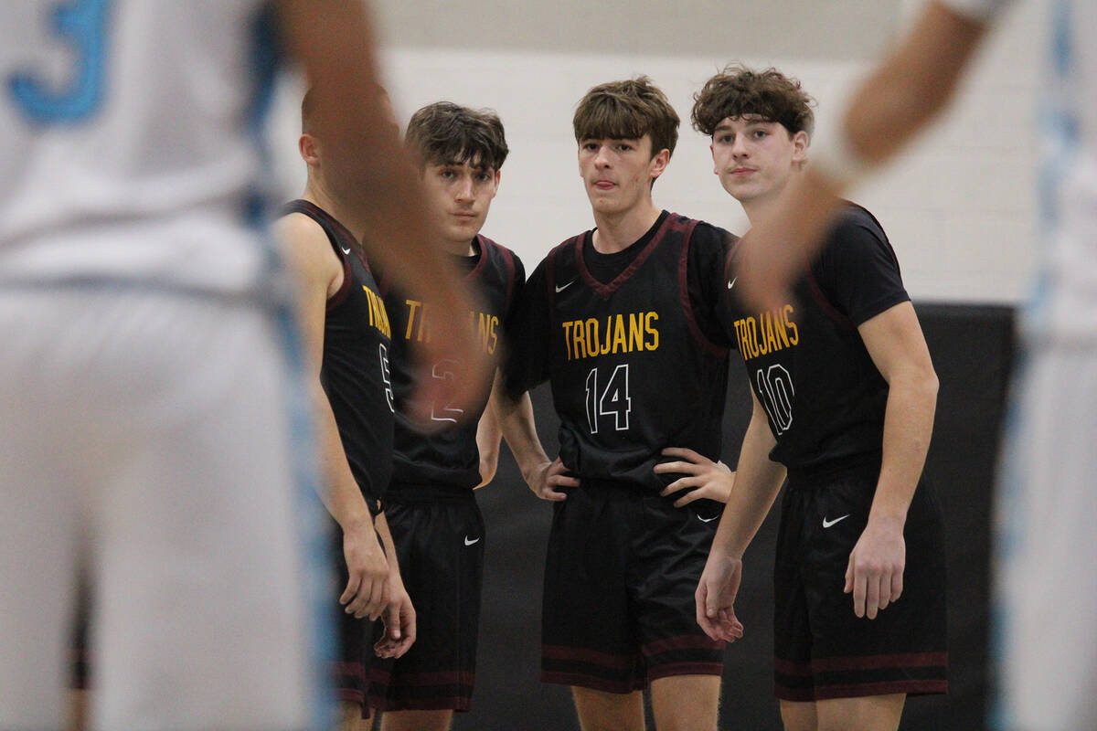Pahrump Valley High School upperclassmen Joshua Slusher, Caden Briscoe, Samuel Mendoza and Luca ...