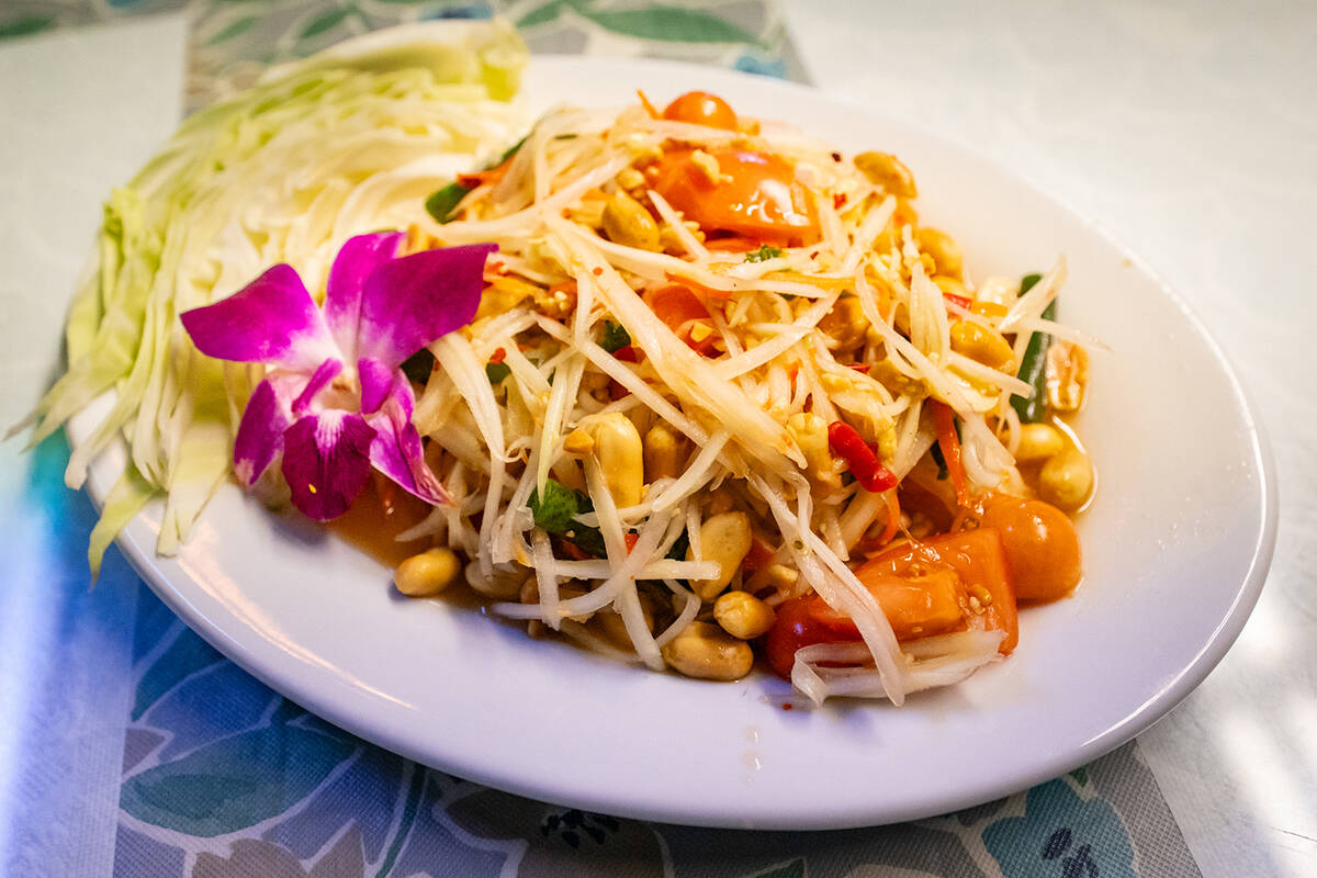 The papaya salad at Romi Thai is freshly prepared and features refreshing crunchy texture. (Joh ...