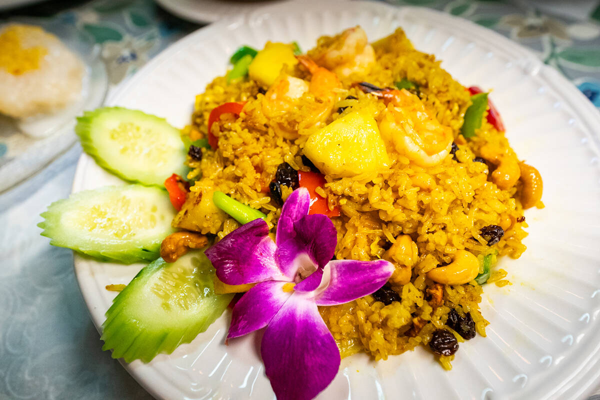 Romi Thai's pineapple fried rice is filled with all kinds of craveable savory and sweet flavors ...