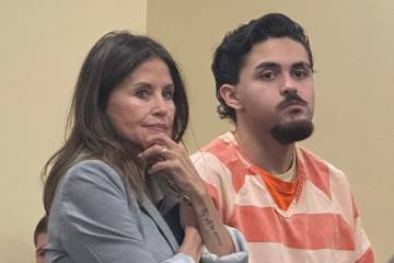 Fabian Ferrante and his attorney, Ava Bravo, listen to Senior Deputy District Attorney Keith Br ...