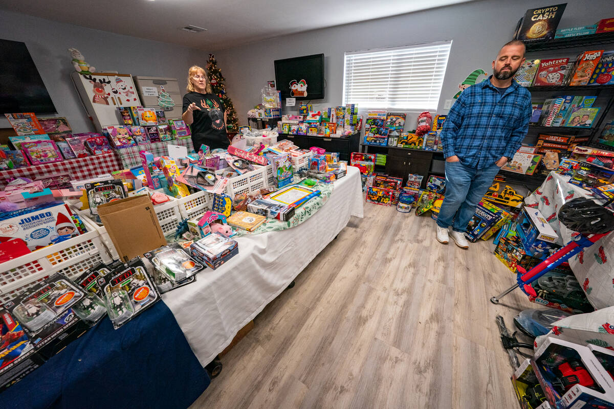 (L) Darlene Hatfield of Nevada Outreach Training Organization (NOTO) poses in the room filled w ...