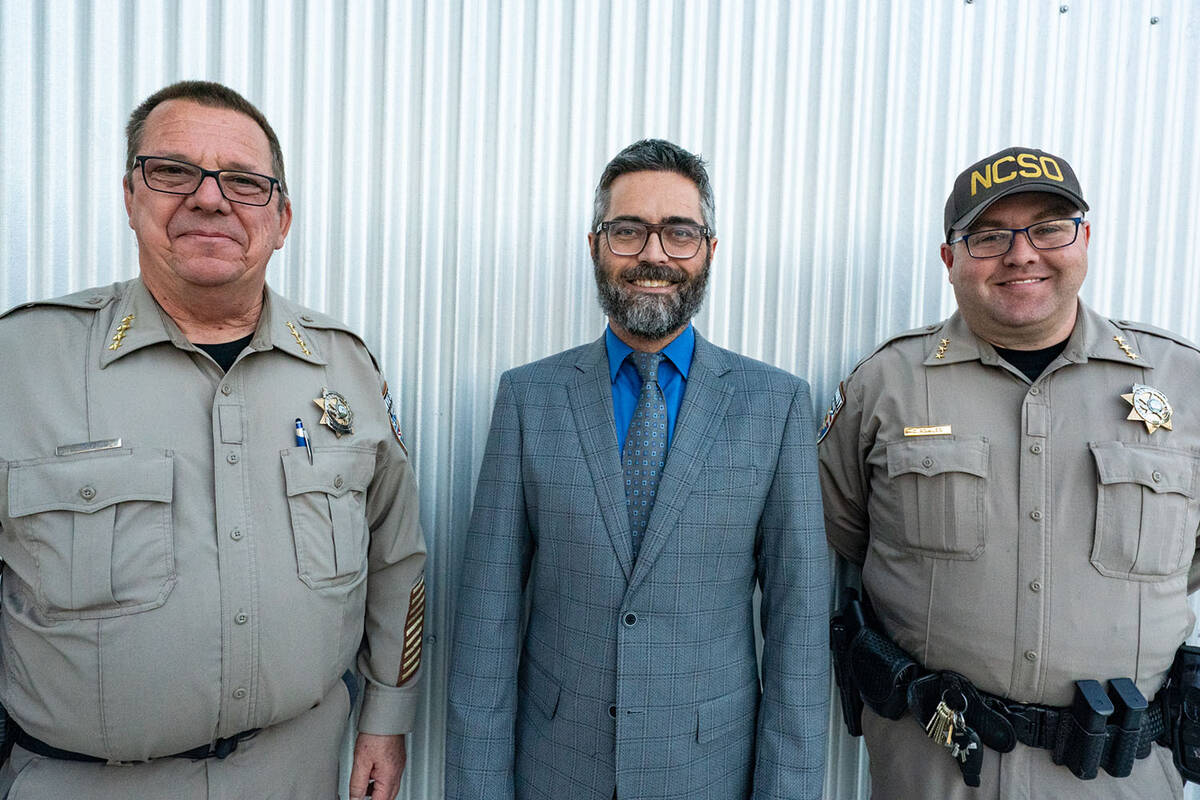 (From left to right) Nye County Sheriff Joe McGill, Las Vegas Municipal Court Department 1 Judg ...