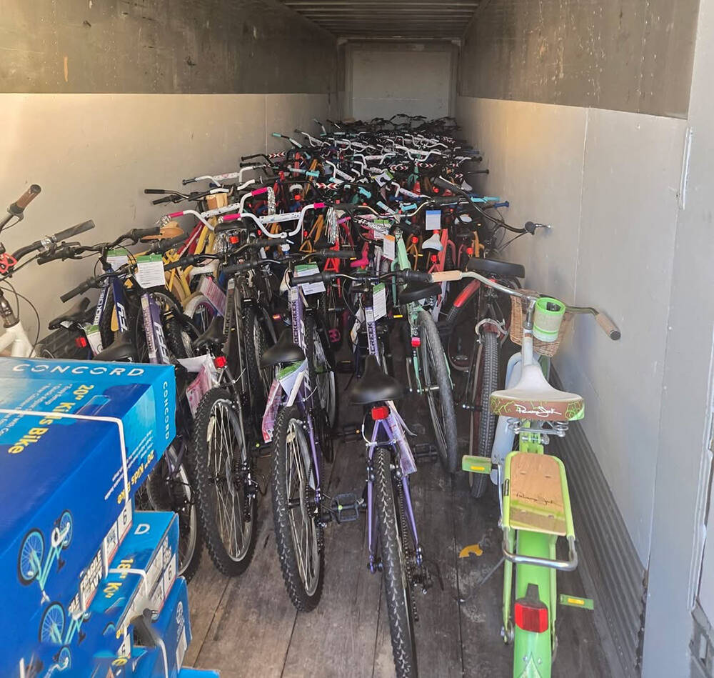 Each year, Avery Sampson and her father Scott put in many hours of work to collect bike donatio ...