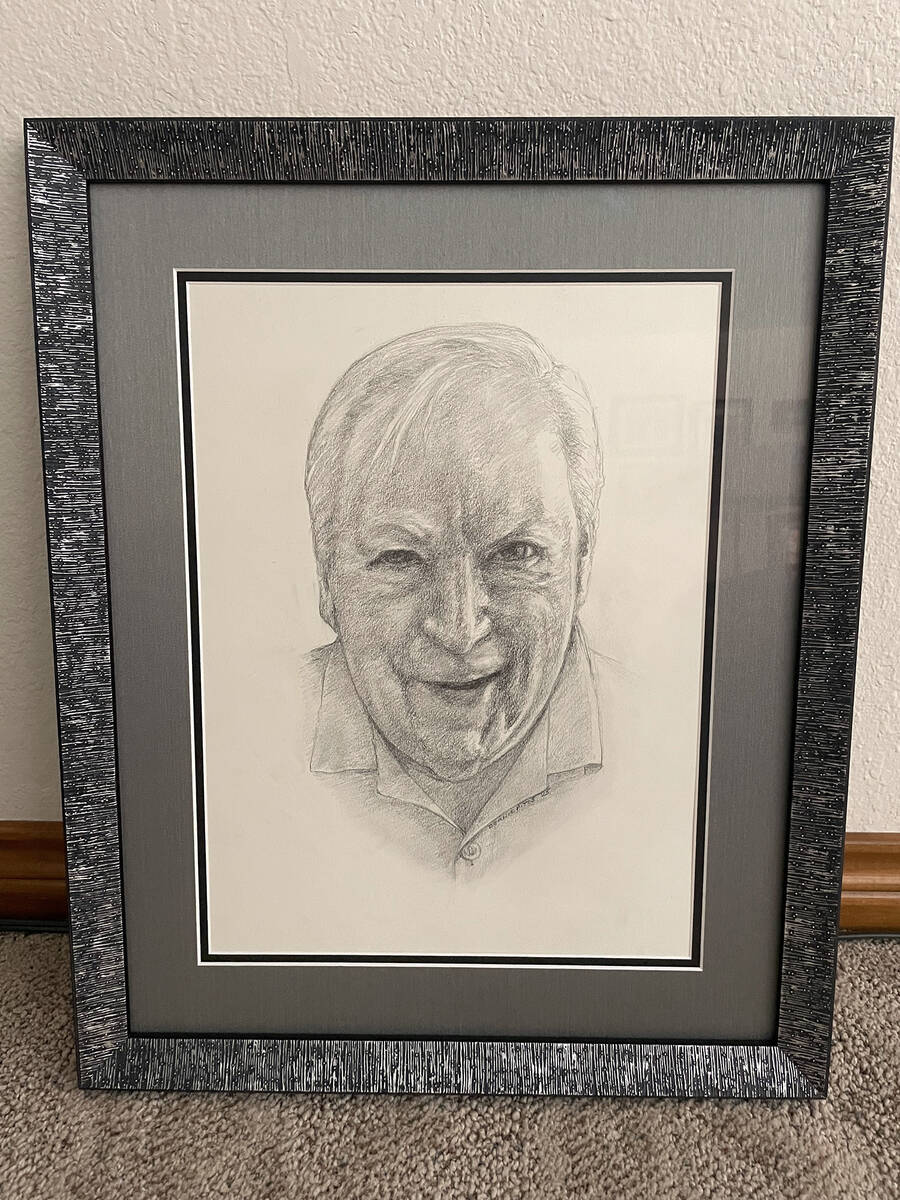 Texas resident Maggie George commissioned this portrait of her late husband and Pahrump residen ...