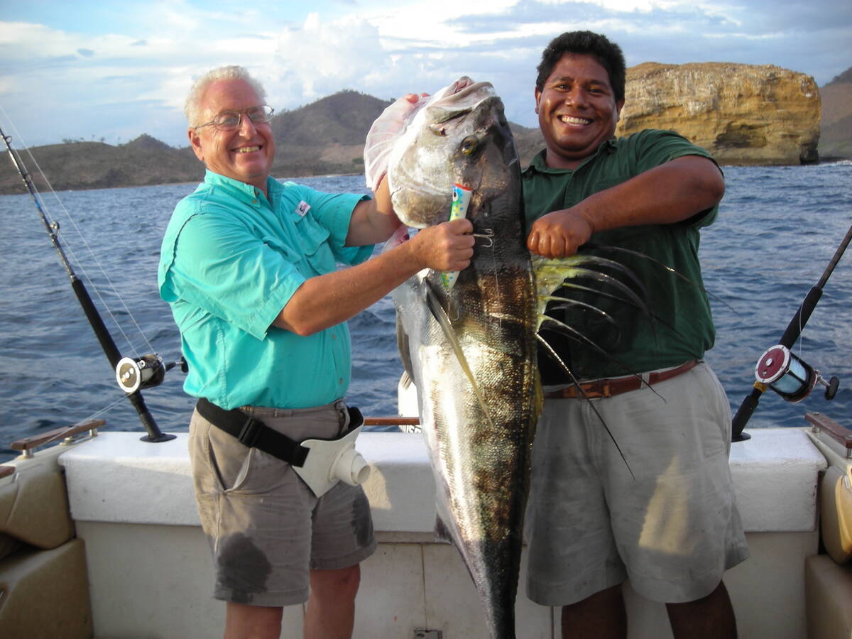 A Nicaragua Rooster Fish, caught on a recent fishing adventure on the Caribbean in Central Amer ...