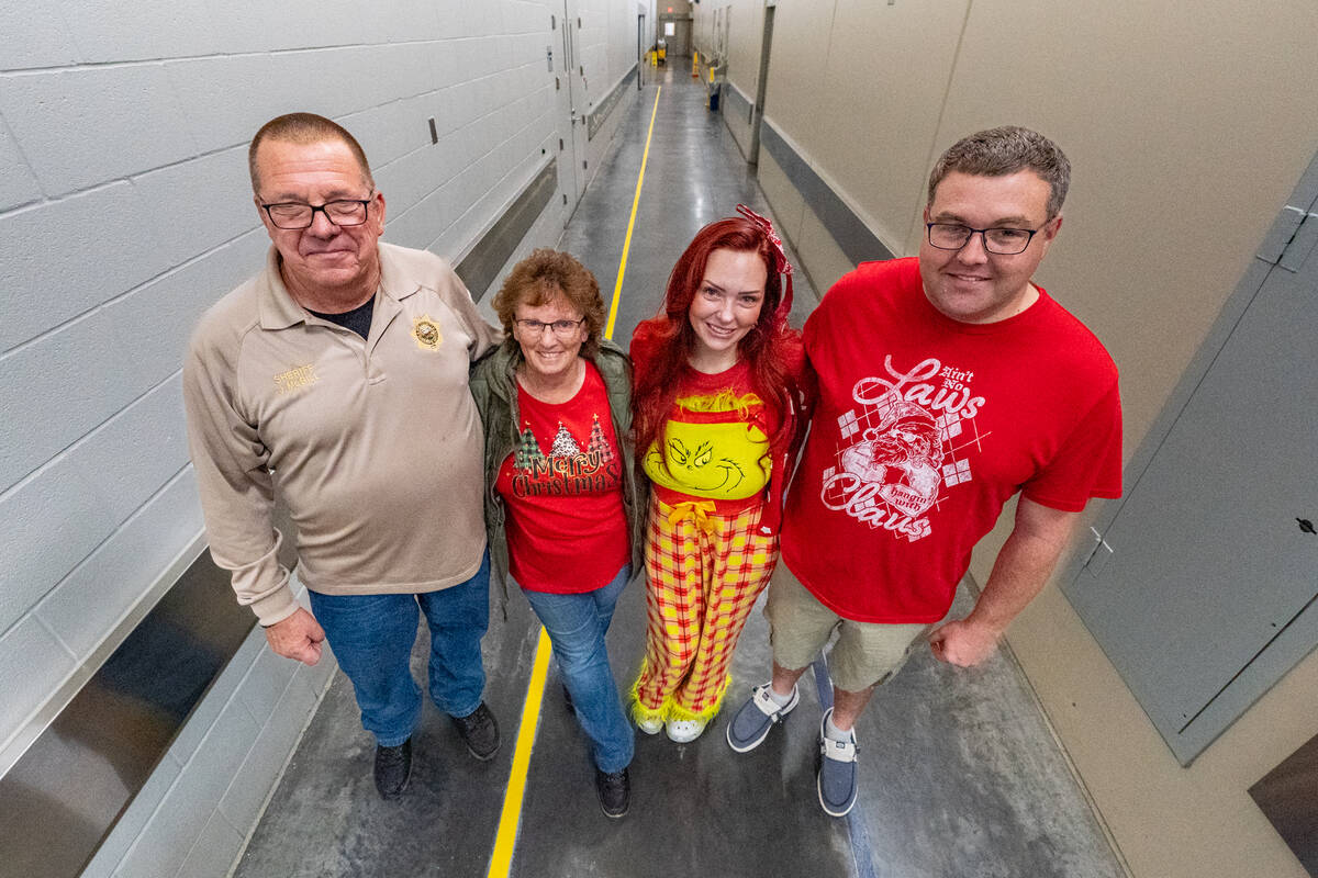 From left to right, Sheriﬀ McGill, Tammy McGill, Erica Fowles and Undersheriﬀ Cory Fowles p ...