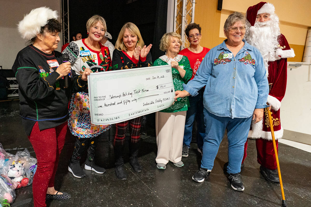 The Pahrump Holiday Task Force was surprised and grateful to receive a $150 donation from the N ...