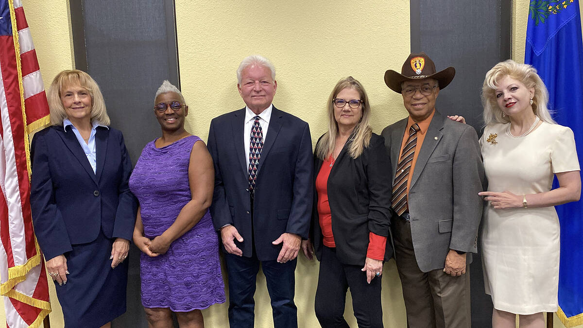 From left to right are Pahrump Valley Academy board members Michelle Caird, Tynia Dickson, Tim ...