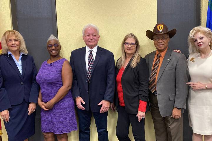 From left to right are Pahrump Valley Academy board members Michelle Caird, Tynia Dickson, Tim ...
