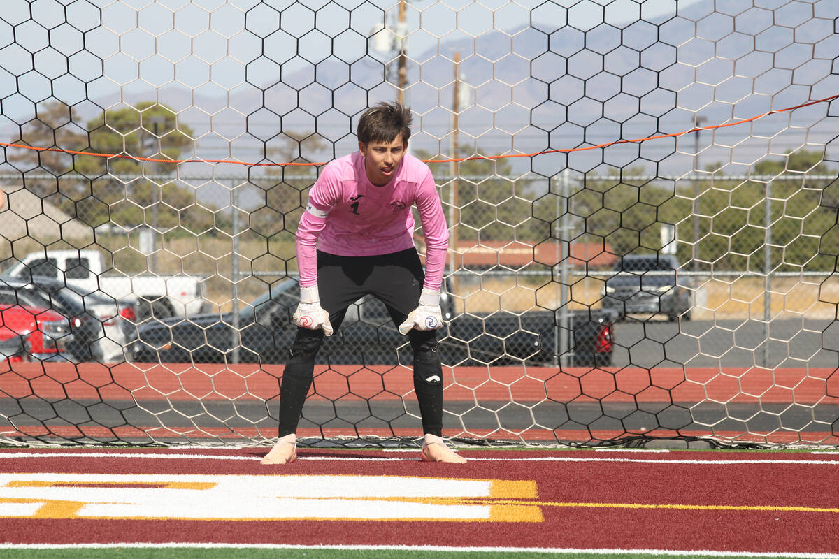 Pahrump Valley High School senior and recent Vermont State University commit Cayden Cowley prep ...