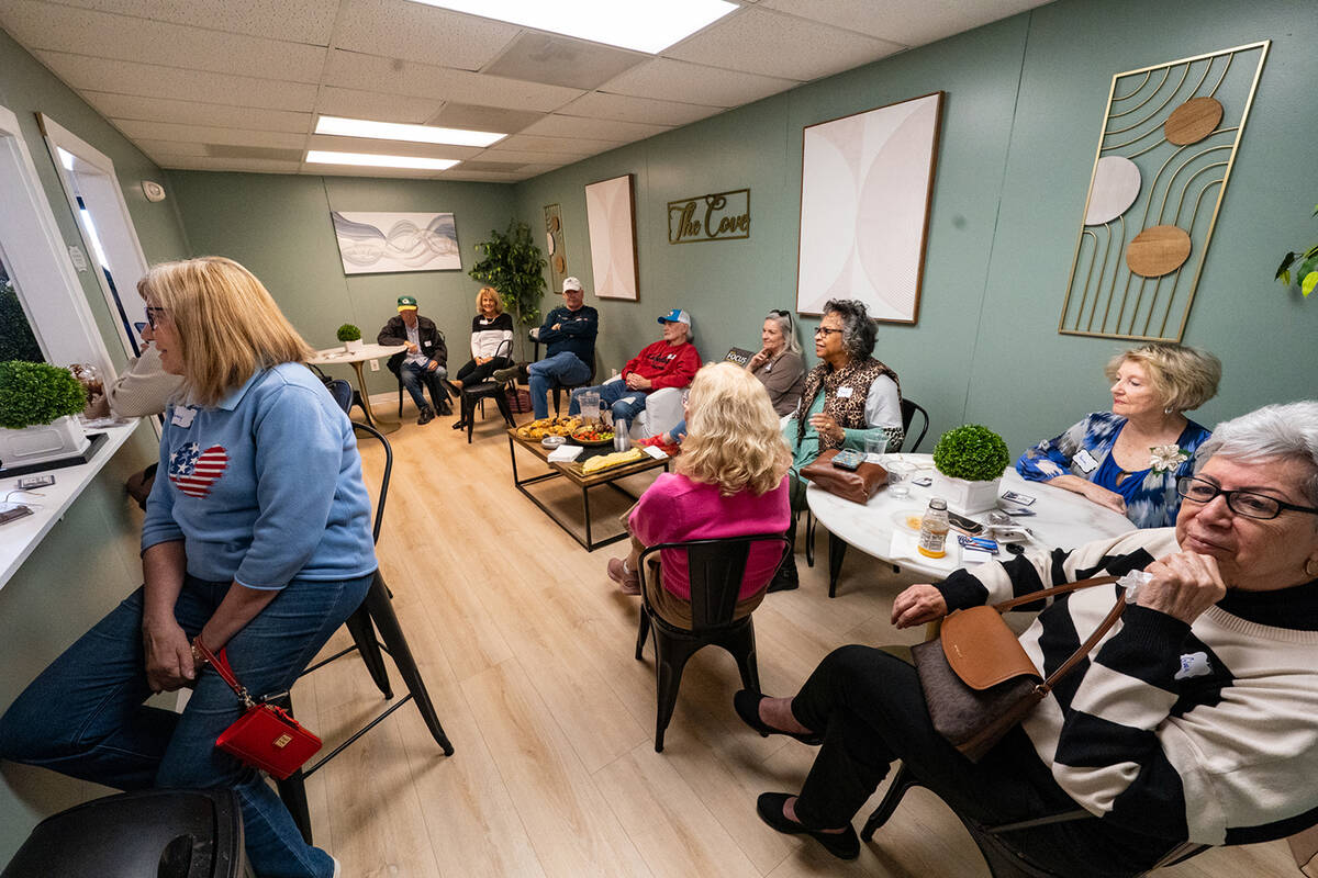Attendees also listened to Judge Kimberly “Kim” Wanker speak from another room at Our Place ...
