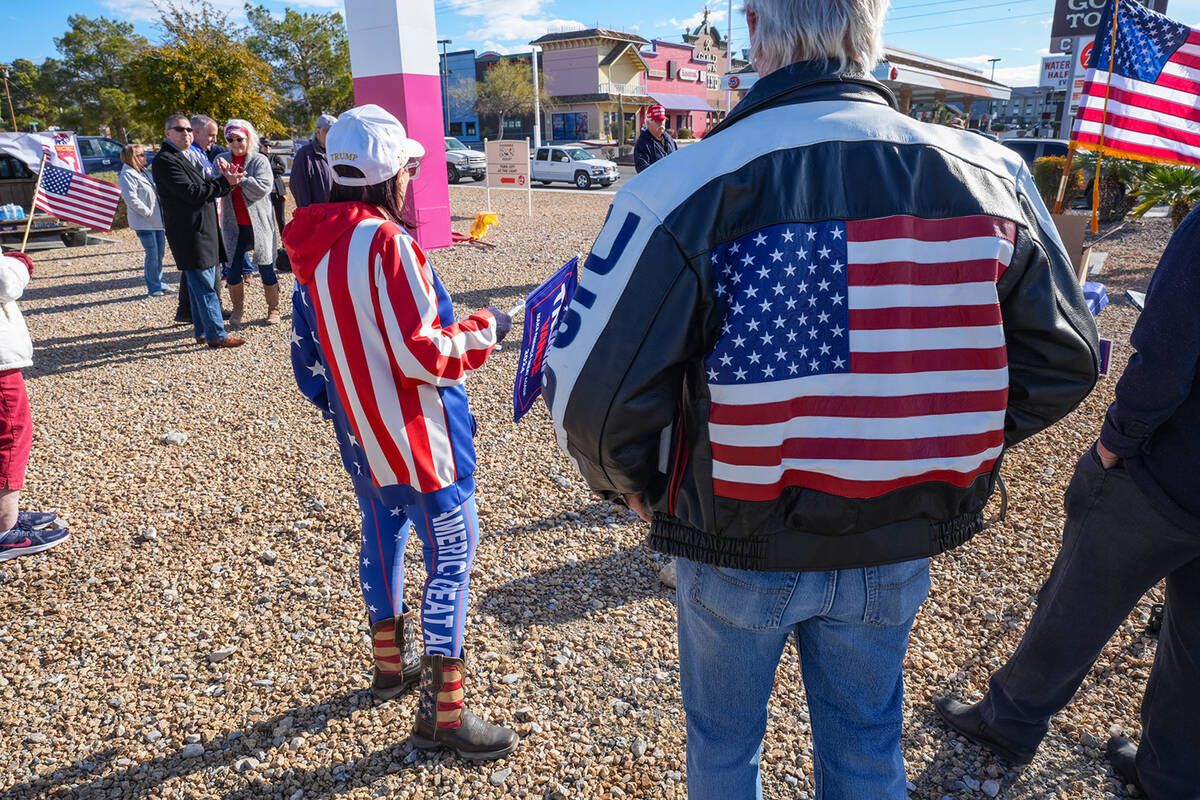 Many participants at the pro-Donald Trump and pro-law enforcement rally wore MAGA apparel and o ...