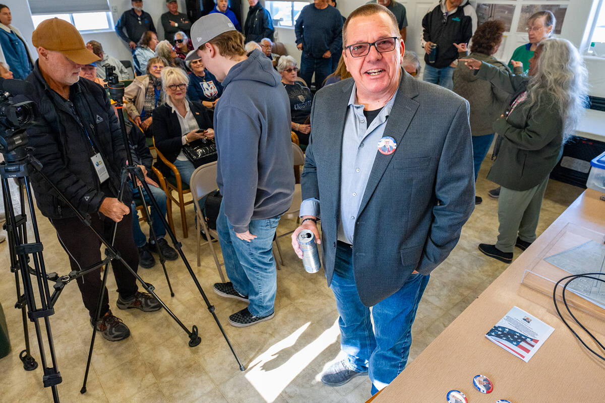 Nye County Sheriff Joe McGill’s meet-and-greet saw a large turnout of 72 people at the Calvad ...