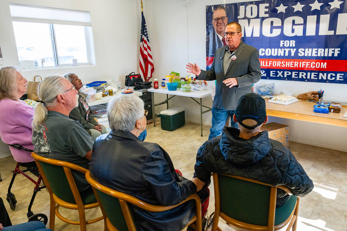 Incumbent Nye County Sheriff Joe McGill hosted another reelection campaign event last weekend o ...