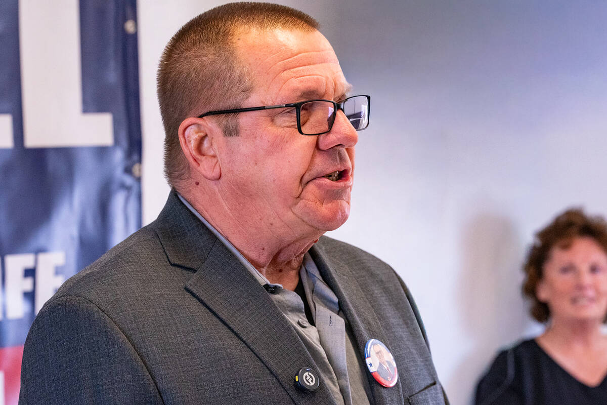 Nye County Sheriff Joe McGill started off the event by explaining his law enforcement backgroun ...