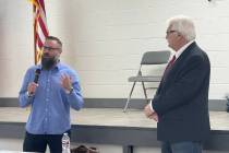 District 36 Republican Assemblyman and Minority Floor Leader Gregory Hafen II (left) and Nye Co ...