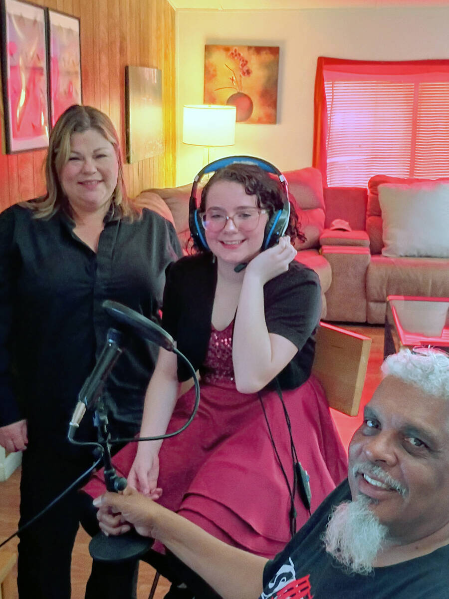 Malia Miller, center, is one of two local teens chosen to record their own music with Nashville ...