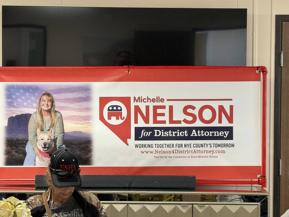 Nye County district attorney candidate and Chief Deputy District Attorney Michelle Nelson held ...