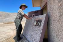 In 2022, a flash flood pushed a section of the wooden boardwalk against a Death Valley National ...