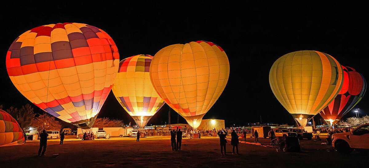 Petrack Park was bathed in the light of illuminated hot air balloons during the Hot Air Rally i ...