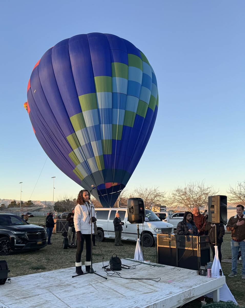Lynn Peterson sang the National Anthem on Saturday morning to kick off second day of the Hot Ai ...