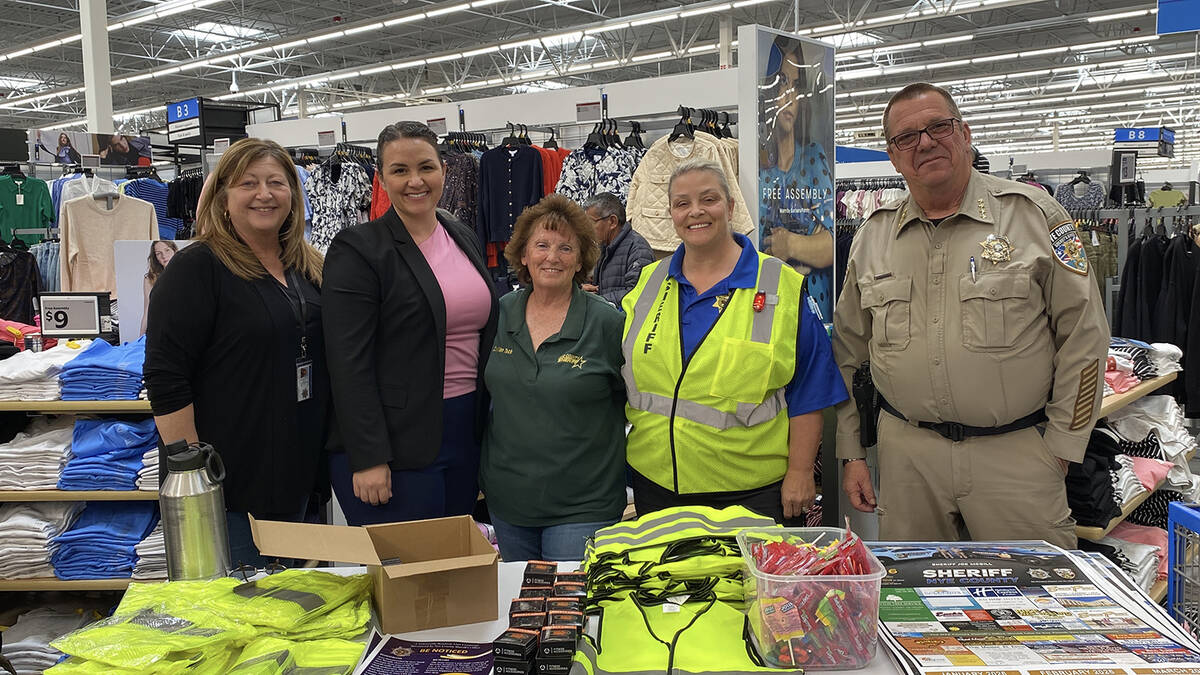 From left to right, Nye County Sheriff's Office Administrator Tammy Engle, Arlette Newvine of N ...
