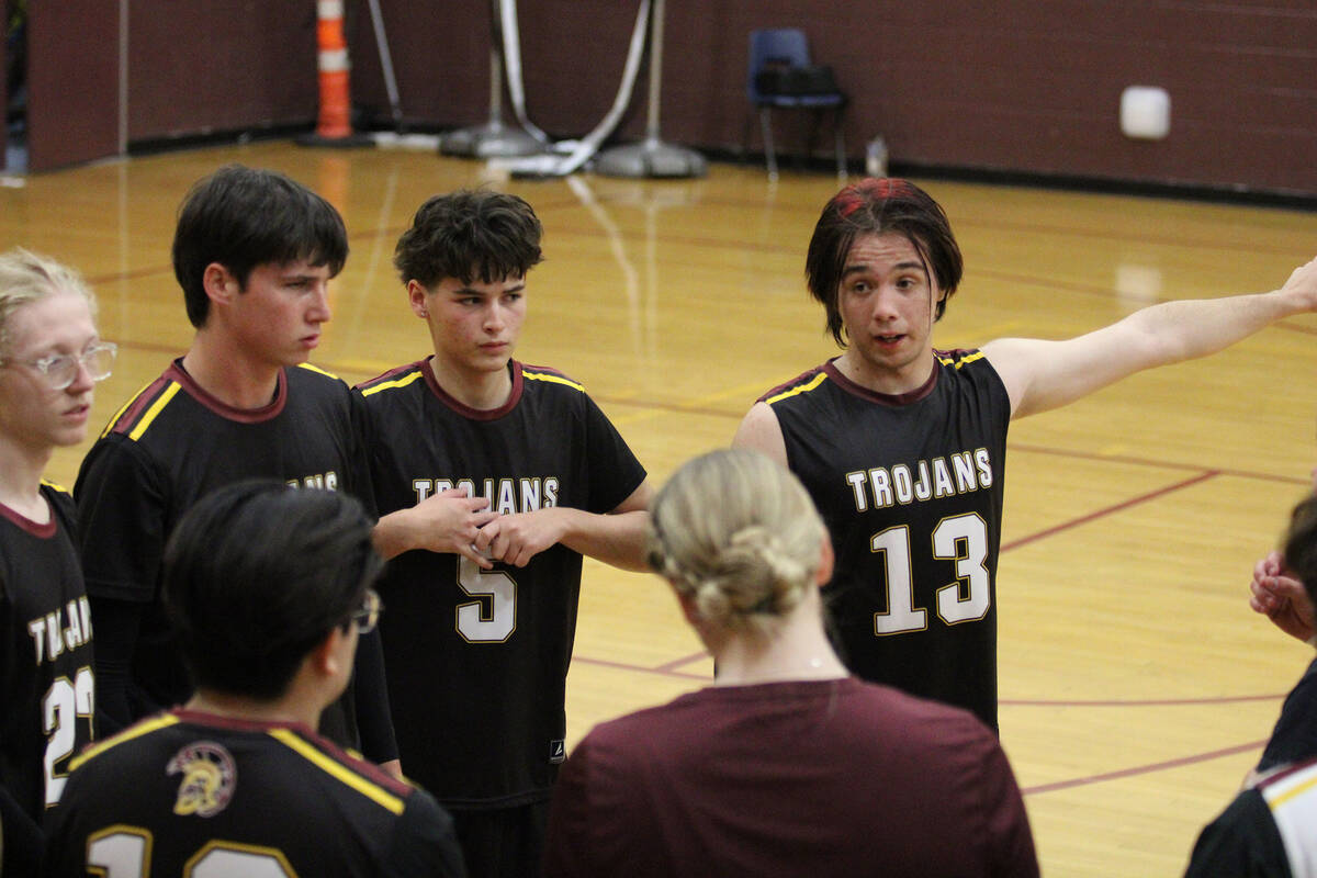 Pahrump Valley High School junior Emery Miller-Rocha passionately leads the timeout huddle, off ...
