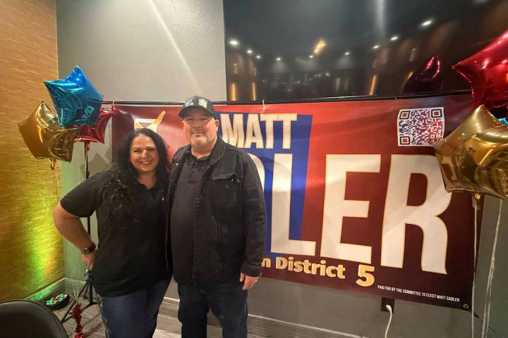 Matt Sadler and his wife Sharon at his first public campaign event on Friday, Feb. 20, for Dist ...