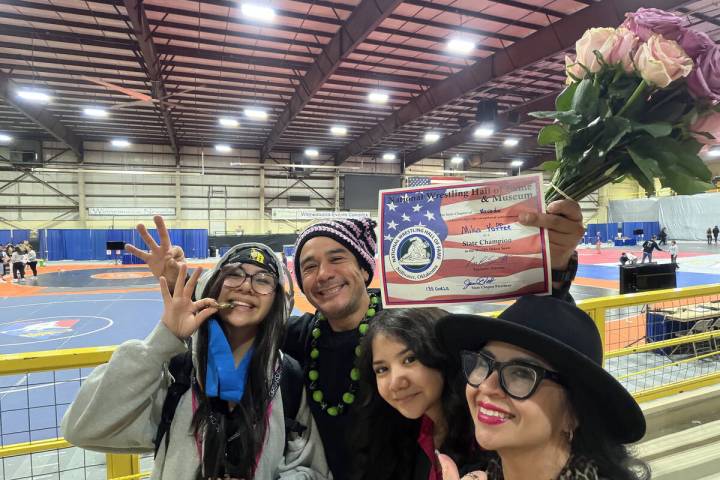SLAM! senior Mika Yoffee and her parents celebrate her third back-to-back-to-back state titles ...