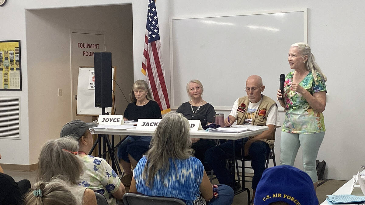 Pahrump Vacant Land Owners lead advocate Patricia Robb, right, is on a mission to solve the pro ...