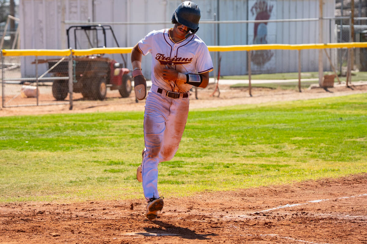 Pahrump Valley High School senior Kayne Horibe finished the game against Desert Oasis High Scho ...