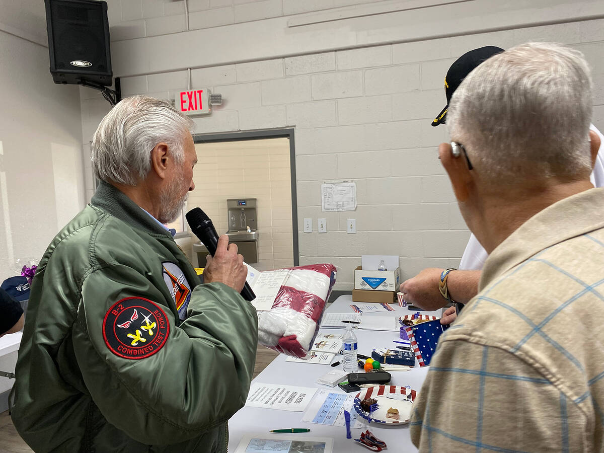Air Force veteran Frank Carbone acted as emcee at the Veterans Extravaganza, where he had the h ...