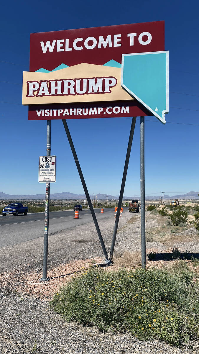 The town of Pahrump has recently updated its "Welcome to" and "Thank You for Visiting" signs, w ...