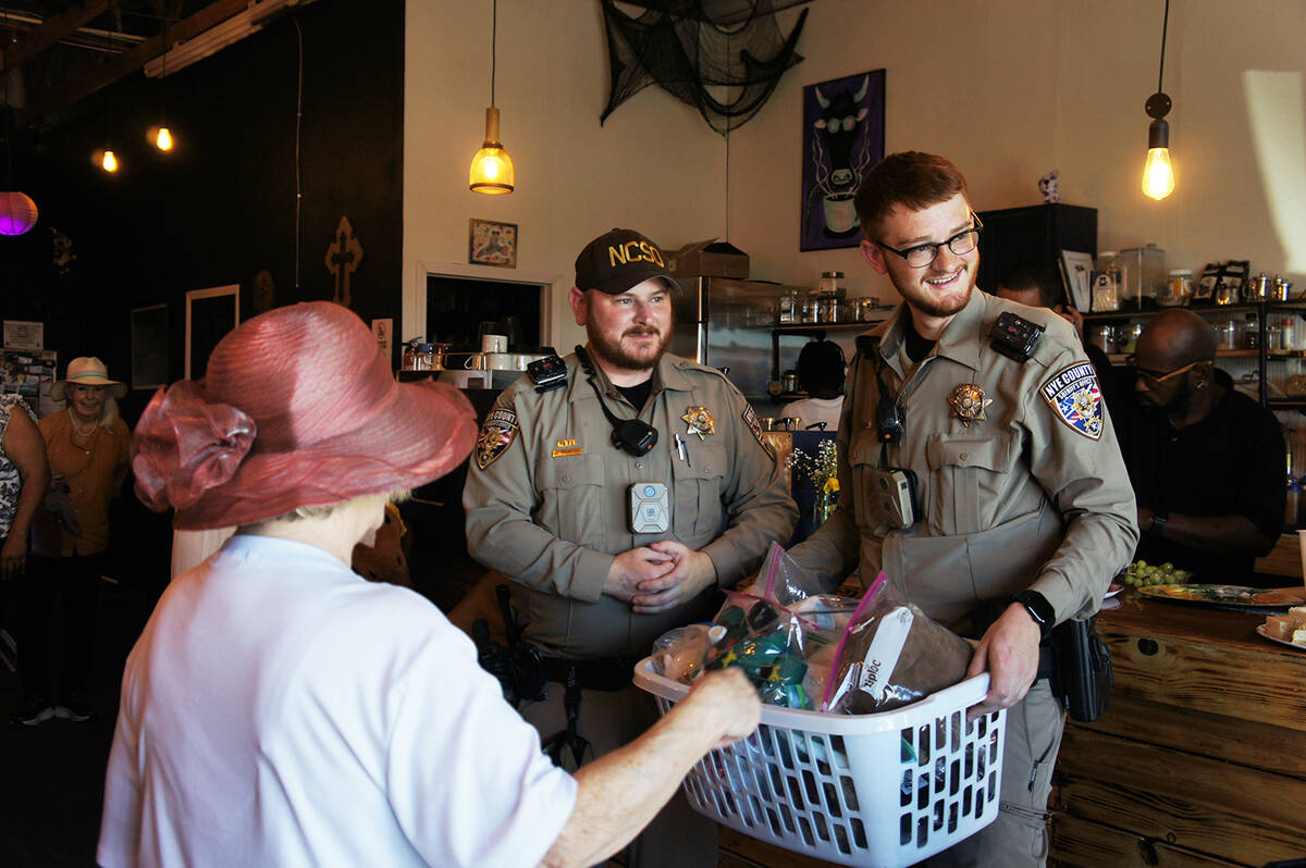 Toward the end of the Teddy Bear Tea, the Nye County Sheriff’s Office stopped by to pick up t ...