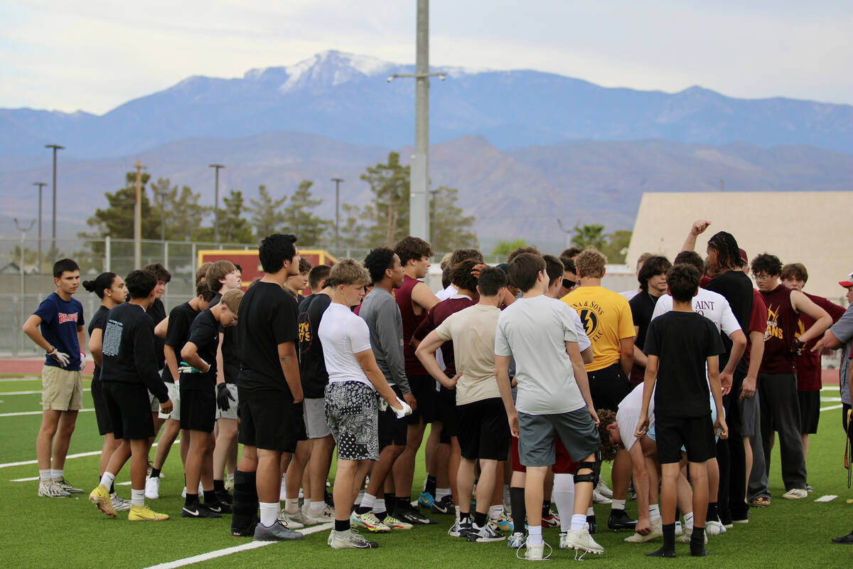 A big turnout of players were showcased during Pahrump Valley's first day back on the football ...