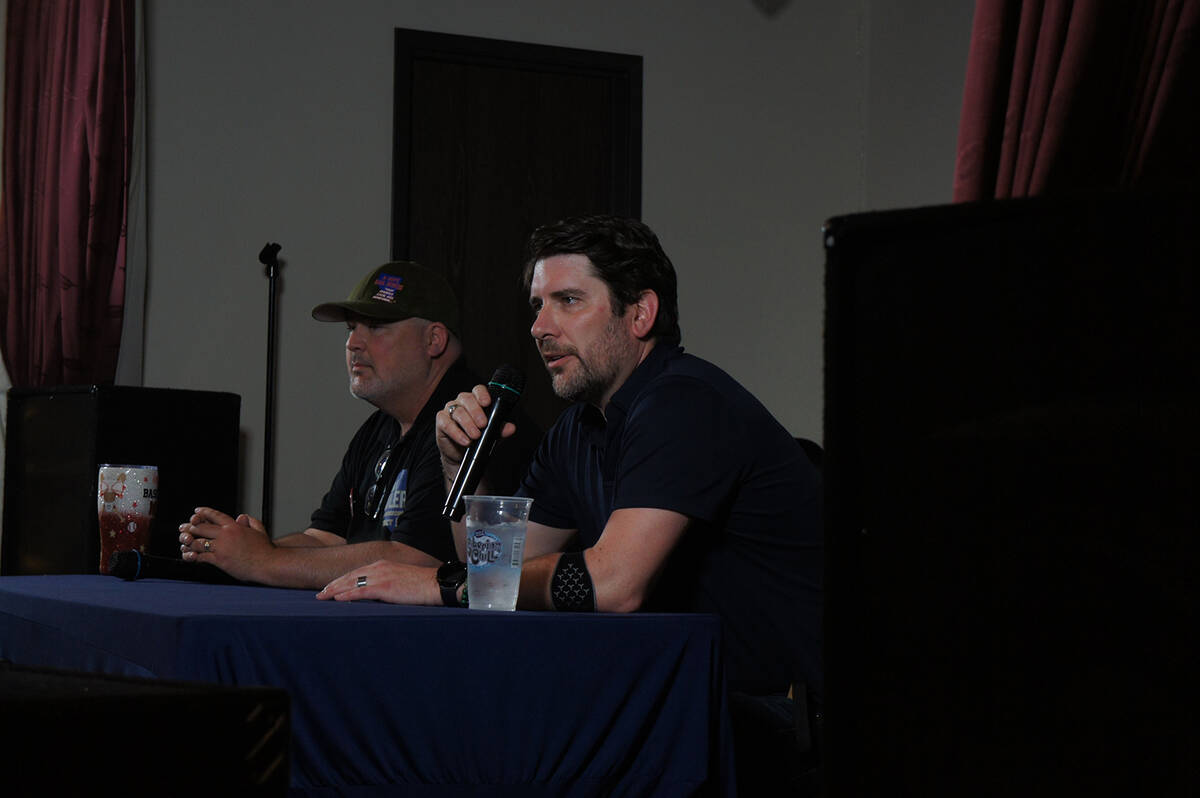 Independent District 5 Nye County commissioner candidate Chris Lally at the G-Con debate on Sat ...