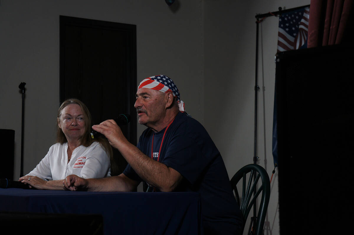 Independent American Party District 4 Nye County commissioner candidate Anthony Greco at the G- ...