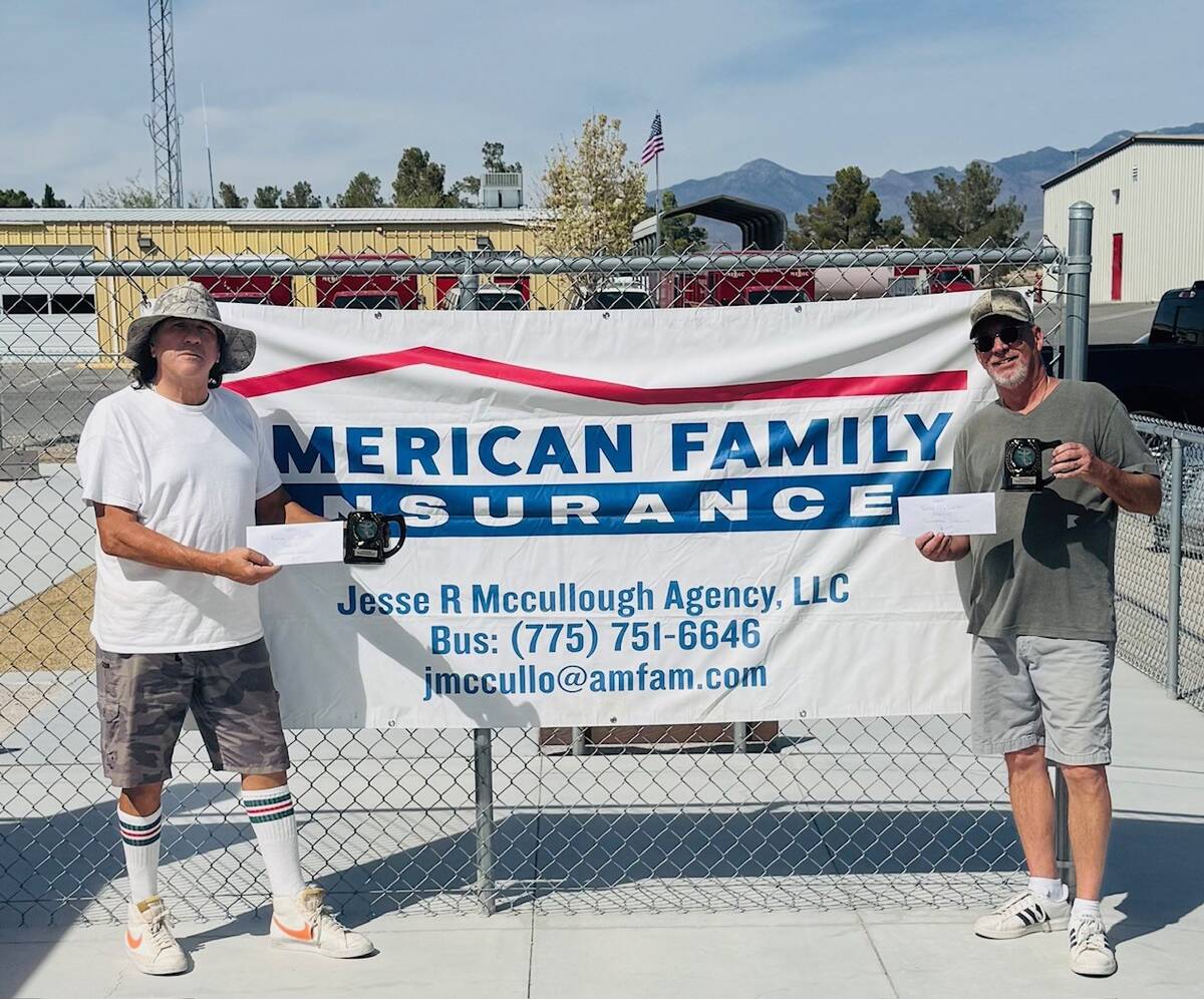 Southern Nevada Horseshoe Pitching Series pitchers Mark Kaczmarek and DJ Zuloaga claimed the di ...