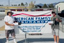 Southern Nevada Horseshoe Pitching Series pitchers Mark Kaczmarek and DJ Zuloaga claimed the di ...