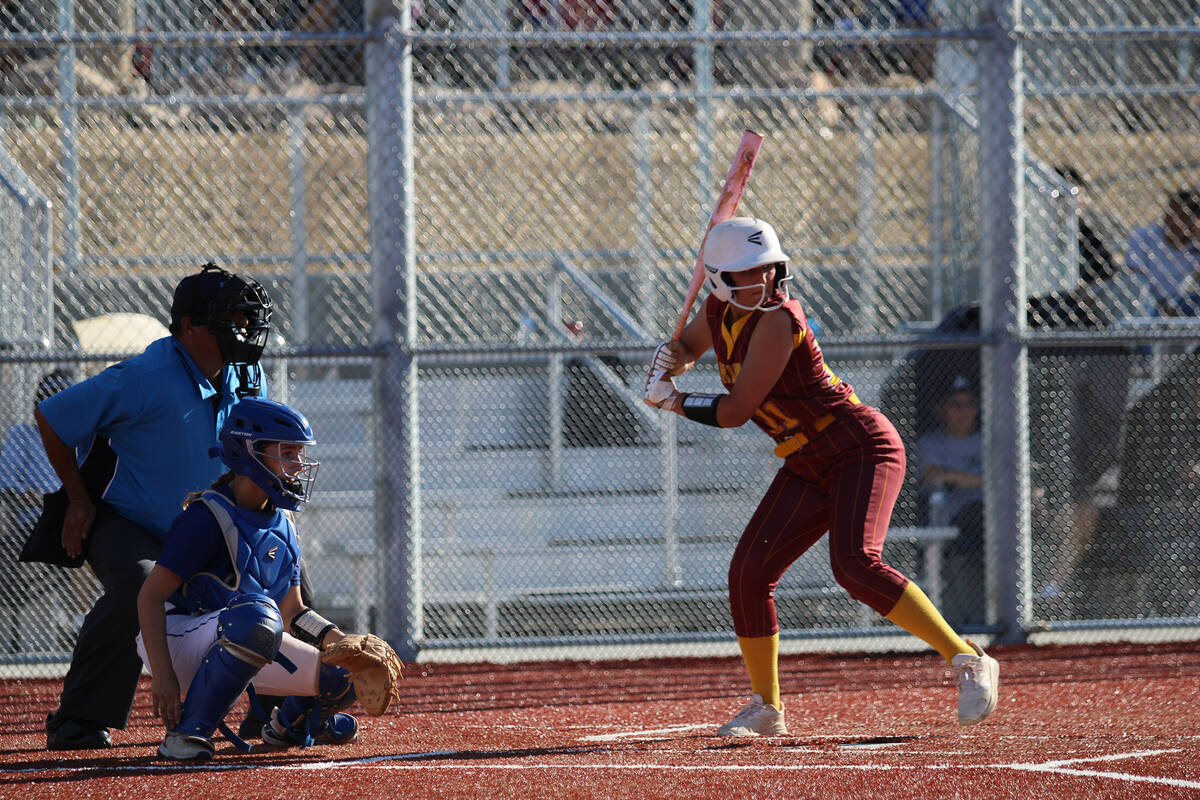 Pahrump Valley High School junior Sadie Freeman went 2-for-4 at the plate on the road against C ...