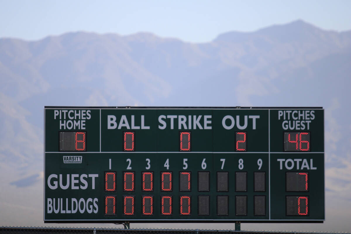 Pahrump Valley broke open a scoreless game with seven runs in the top of the fifth inning, then ...