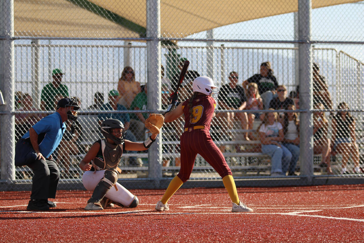 Pahrump Valley High School freshman Jaycie Hayes went two-for-four at the dish against Virgin V ...