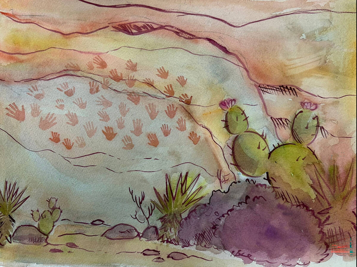 Pahrump Valley High School 11th grader Mikayla Pasion created this watercolor titled "Giving a ...