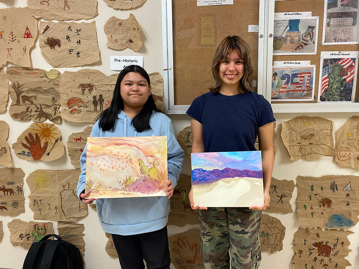 Pahrump Valley High School 11th grader Mikayla Pasion and 9th grader Marely Gomez were named as ...